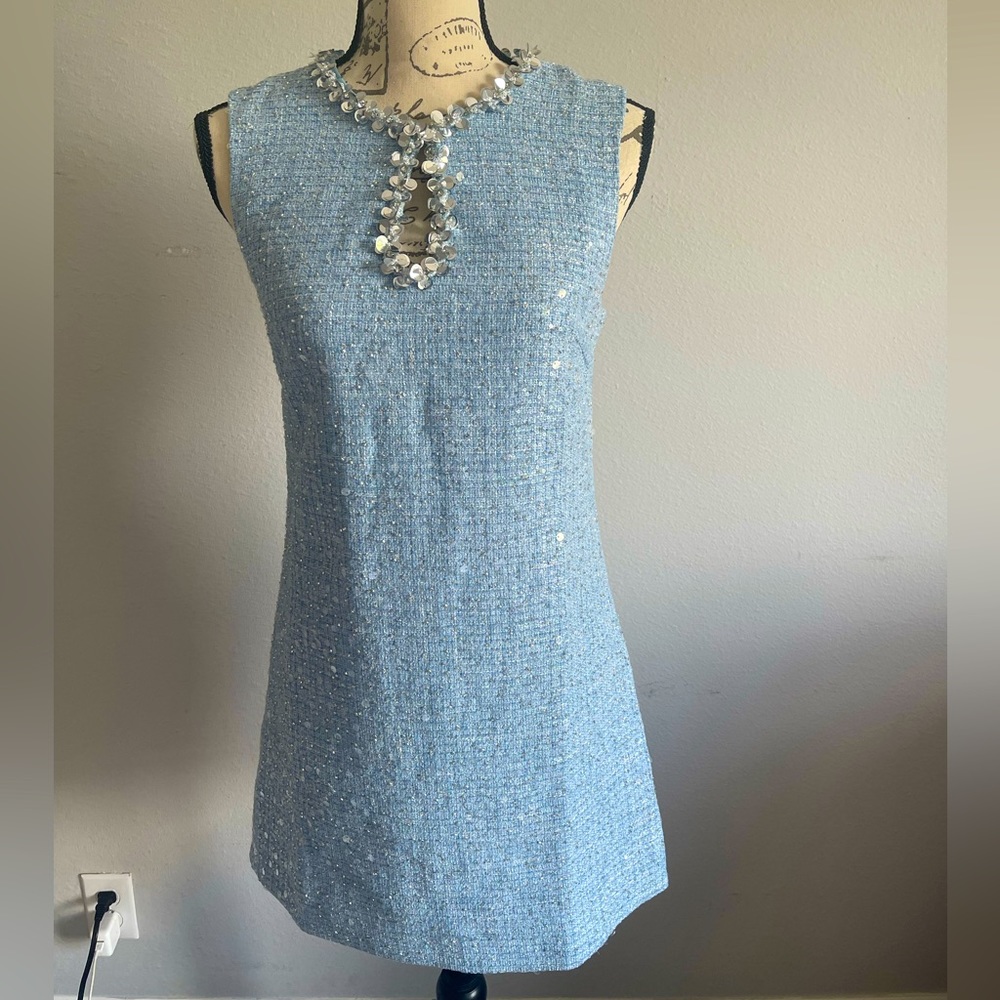 SELF PORTRAIT blue
Sequined BOUCLE embellished MINI DRESS